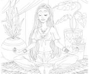 Coloriage Fille ado faisant du Yoga