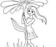 Coloriage Fille ado fleuriste