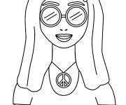 Coloriage Fille ado hippie