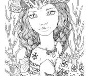 Coloriage Fille ado portant une couronne magique