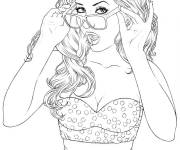 Coloriage Fille ado Swag de 15 ans
