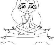 Coloriage et dessins gratuit Fille adolescente sur tapis à imprimer