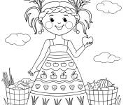 Coloriage et dessins gratuit Fille de la moisson à imprimer