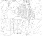Coloriage Fille fashionista pour adolescents