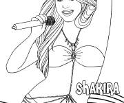 Coloriage La c&eacute;l&eacute;brit&eacute; chanteuse Shakira