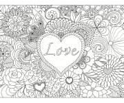 Coloriage Mandala amour filles adolescentes