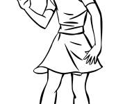 Coloriage Portrait d'une fille adolescente