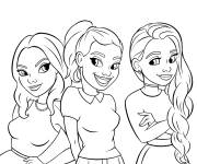 Coloriage Trois belles filles adolescentes
