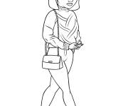 Coloriage Une fille adolescente mod&eacute;liste