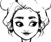 Coloriage Visage d'une fille de 15 ans