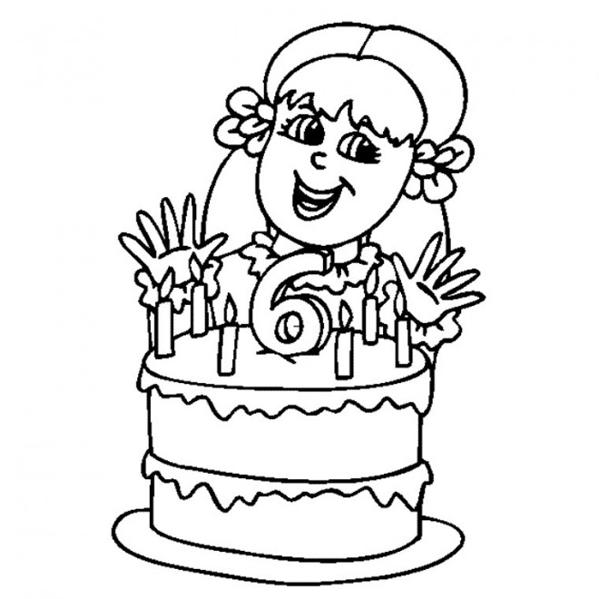 Coloriage Anniversaire De Fille 6 Ans Dessin Gratuit A Imprimer