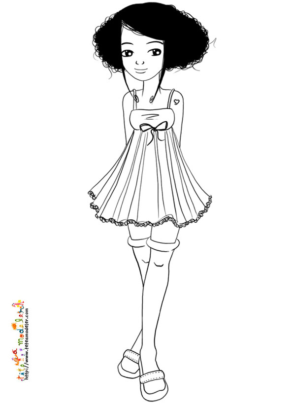 Coloriage Dessin de Fille Ado Gratuit - télécharger et imprimer