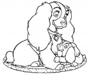 Coloriage Chienne et son petit