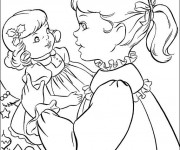 Coloriage Fille 10 ans et sa poupée