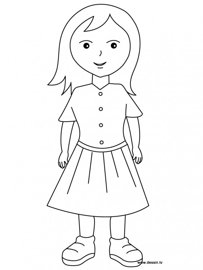 Coloriage Fille Ado dessin gratuit à imprimer