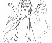Coloriage Fille D&eacute;guisement Halloween