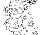 Coloriage Fille en Noel