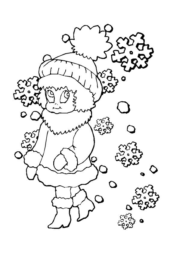 Coloriage Fille en Noel dessin gratuit à imprimer