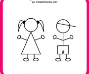 Coloriage Fille et le Th&egrave;me de L'&eacute;cole