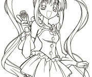 Coloriage Fille Kawaii à décorer