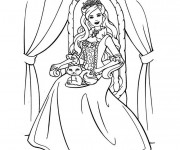 Coloriage Fille Princesse Barbie