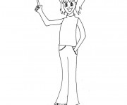 Coloriage Fille souriante