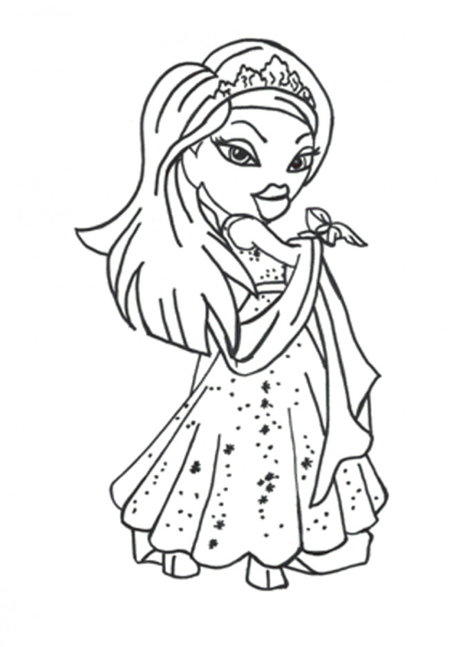 Coloriage Jeune Fille dessin animé dessin gratuit à imprimer