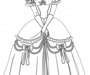 Coloriage Robe de Princesse  splendide
