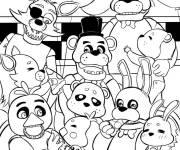 Coloriage Animatronics aiment le Pizza