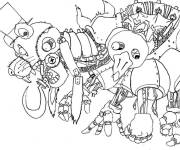 Coloriage Animatronics en attaquant FNAF