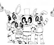 Coloriage Animatronics, les personnages mignons de FNAF