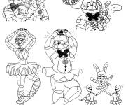 Coloriage Ballora danse le ballet avec ses amis