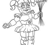 Coloriage B&eacute;b&eacute; cirque de FNAF avec des ballons