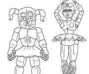 Coloriage B&eacute;b&eacute; et Ballora de Five Nights at Freddy's
