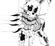 Coloriage Bonnie avec des dents qui font peur