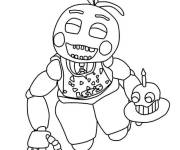 Coloriage Chica joyeuse pendant l'anniversaire