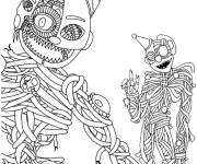 Coloriage Ennard content de FNAF