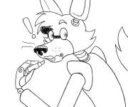 Coloriage Foxy de FNAF peint les l&egrave;vres