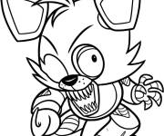 Coloriage Foxy Kawaii du jeu Five nights at Freddy's