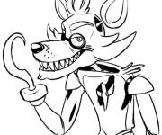 Coloriage et dessins gratuit Foxy rigolo de FNAF à imprimer