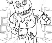 Coloriage Freddy de FNAF en marchant