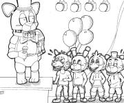 Coloriage Freddy en chant sur la sc&egrave;ne