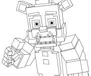 Coloriage et dessins gratuit Freddy en Minecraft de FNAF à imprimer