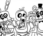 Coloriage Freddy et ses amis les animatroniques