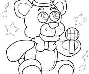 Coloriage Freddy Fazbear souriant kawaii