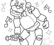 Coloriage Golden Freddy aime la musique