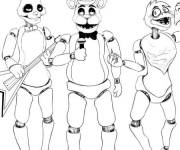 Coloriage Groupe chanteurs de FNAF