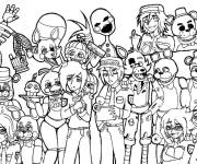 Coloriage L'image des personnages de FNAF