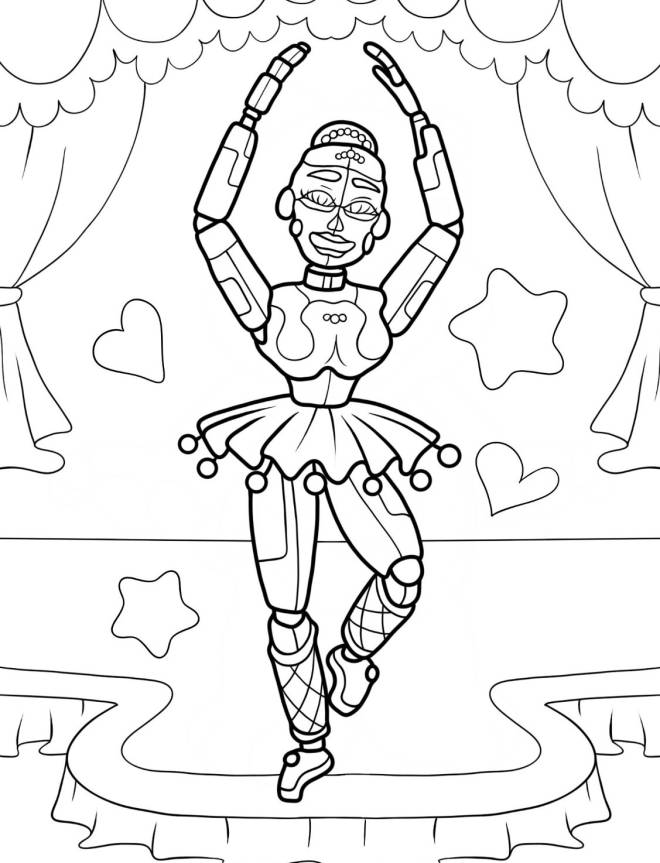 Coloriage La ballerine Ballora de FNAF dessin gratuit à imprimer