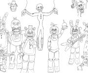 Coloriage La f&ecirc;te des animatronics FNAF